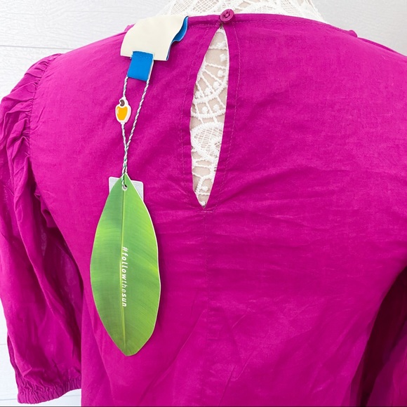 NWT Farm Rio Kelsie Peasant Blouse Purple Anthro - Picture 10 of 14